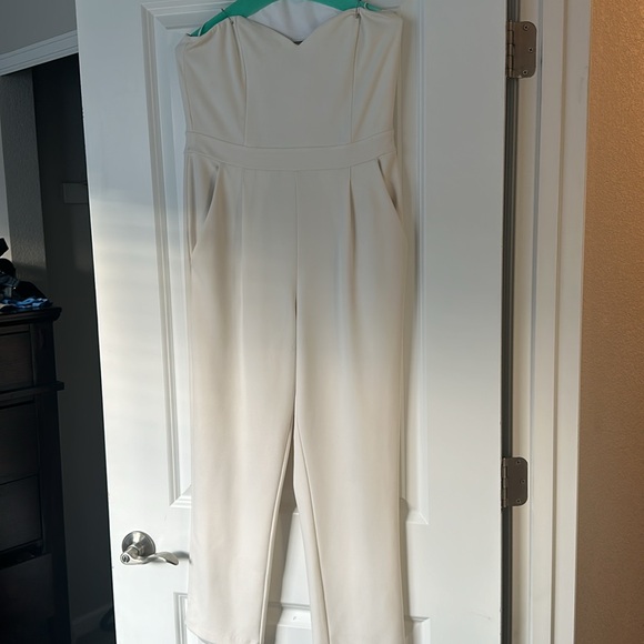 Express White Strapless Junpsuit - Picture 3 of 5
